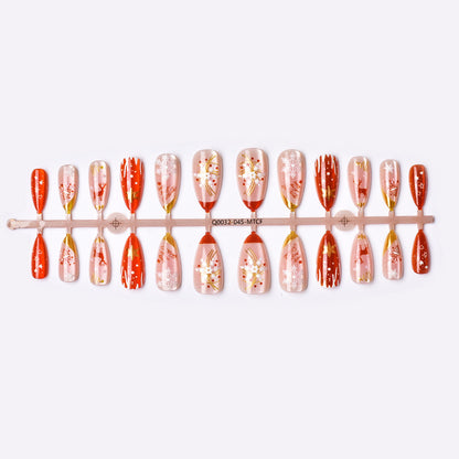 Saisonales Festliches Press-On Nagelkunst Set