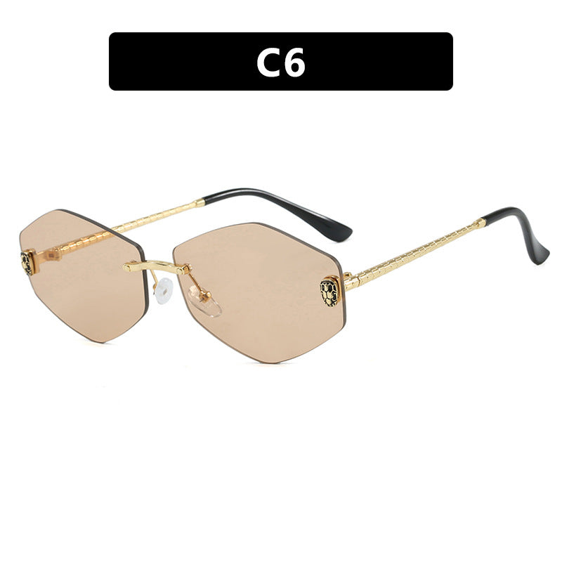Damen geometrische Sonnenbrille im modernen Design mit elegantem Metallrahmen Brehn