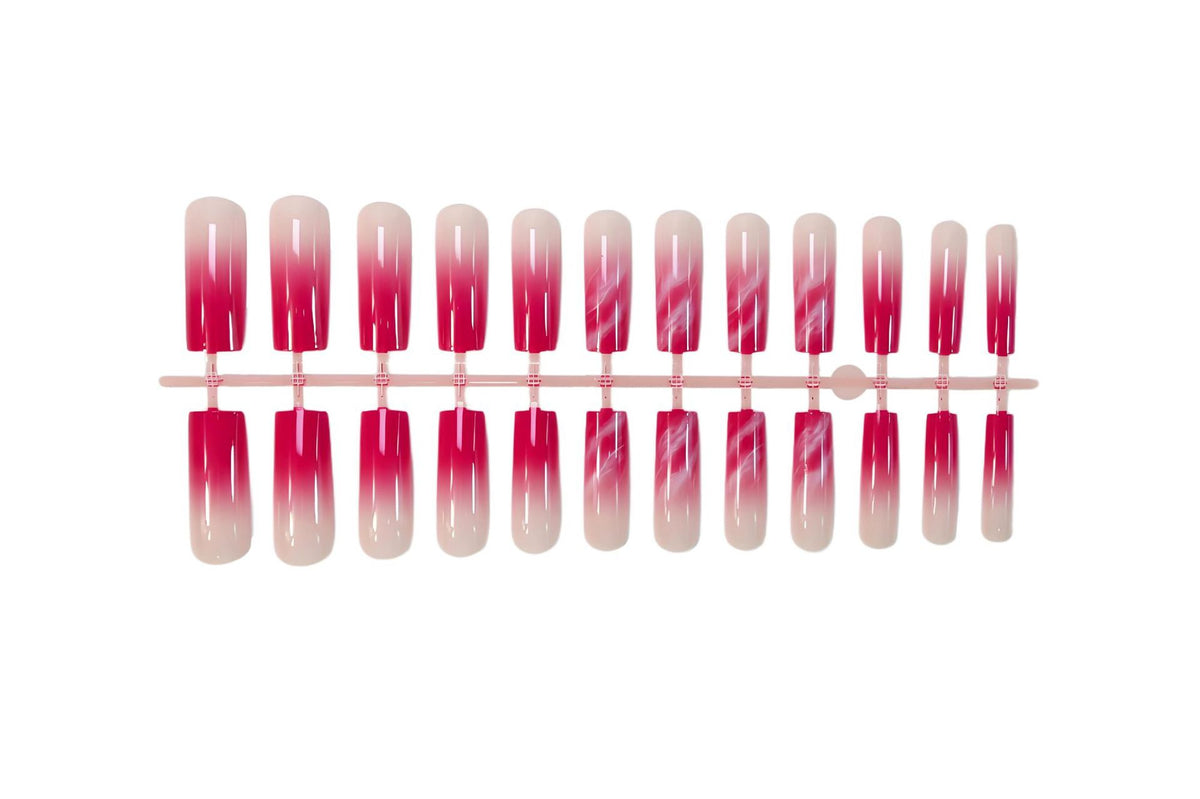 Kunstnagelset mit eleganten Ombre- und Glitzerakzenten Brehn
