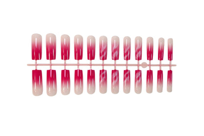 Kunstnagelset mit eleganten Ombre- und Glitzerakzenten Brehn