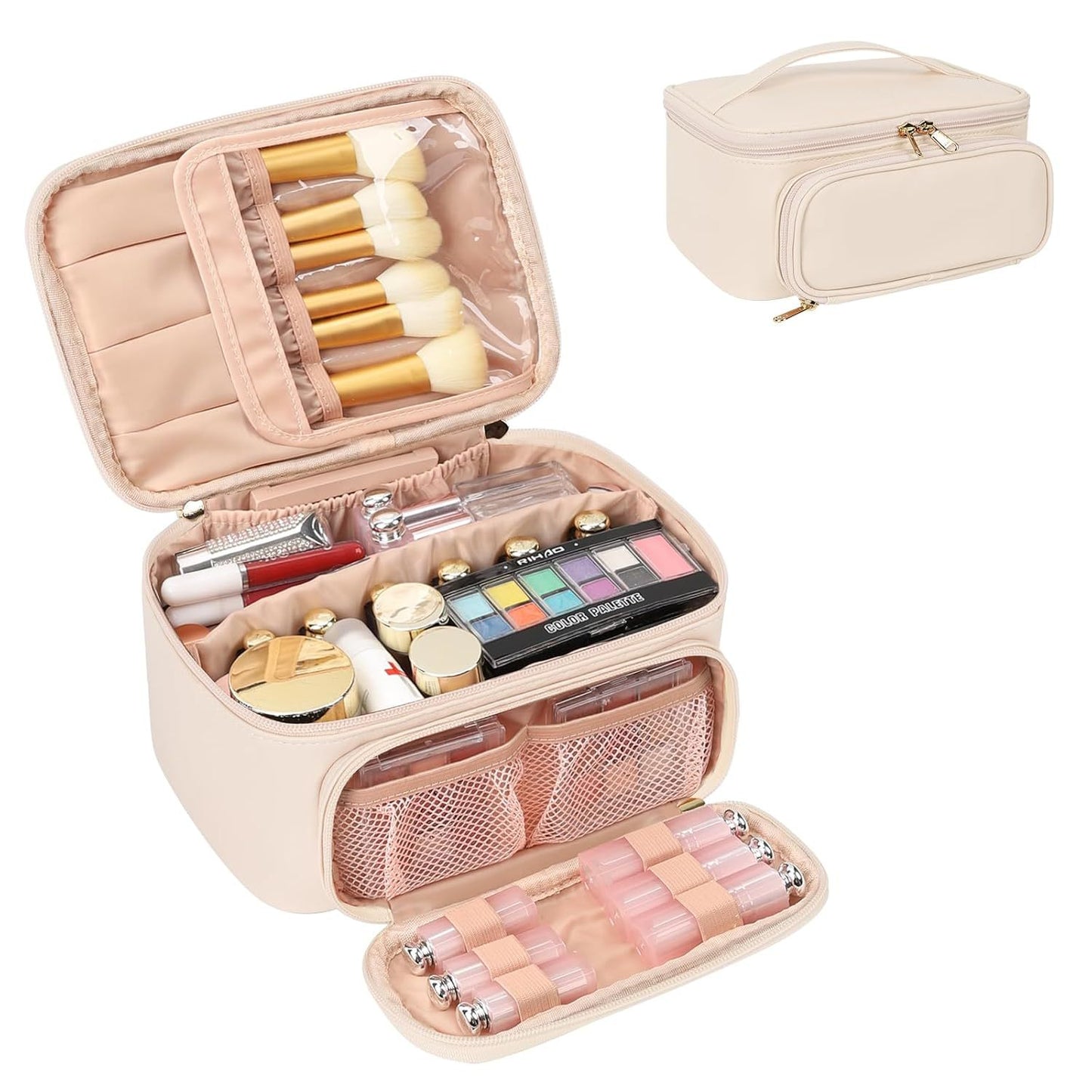 Kosmetik Organizer mit Fächern und Spiegel Brehn
