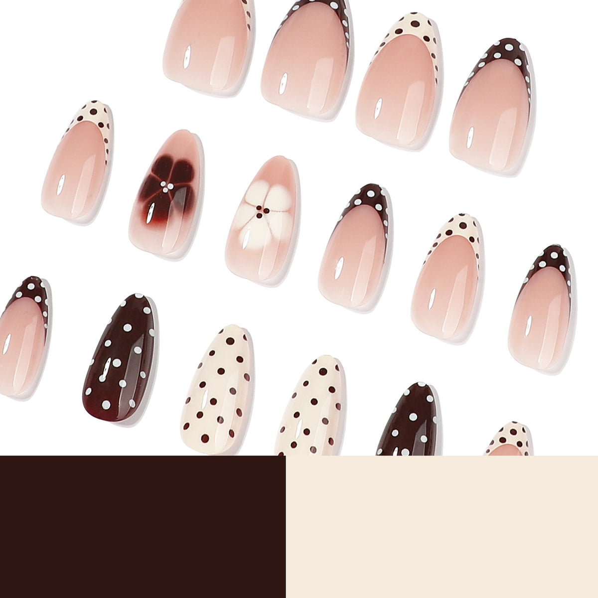 Kunstvolle Nailart mit floralem Design und verschiedenen Mustern Brehn