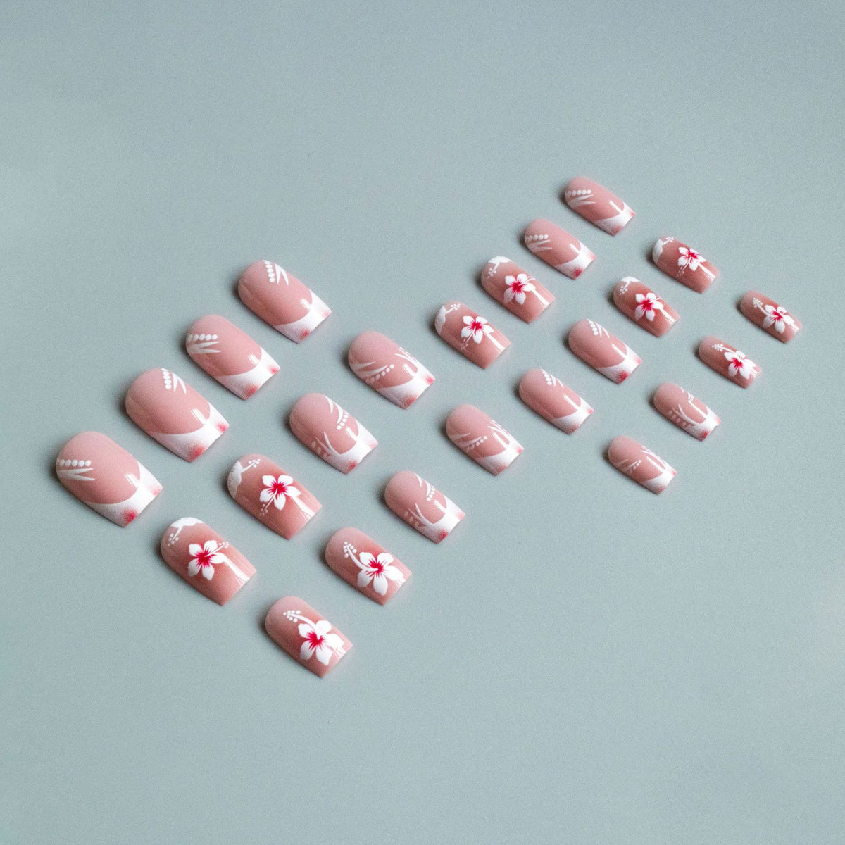 Floral Französische Spitze Nagelkunst Set