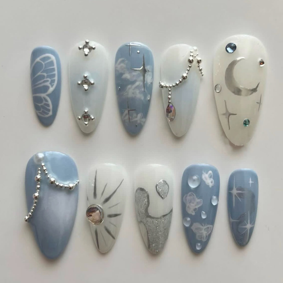 Celestial Design Press-On Nägel mit Edelsteinakzenten Brehn