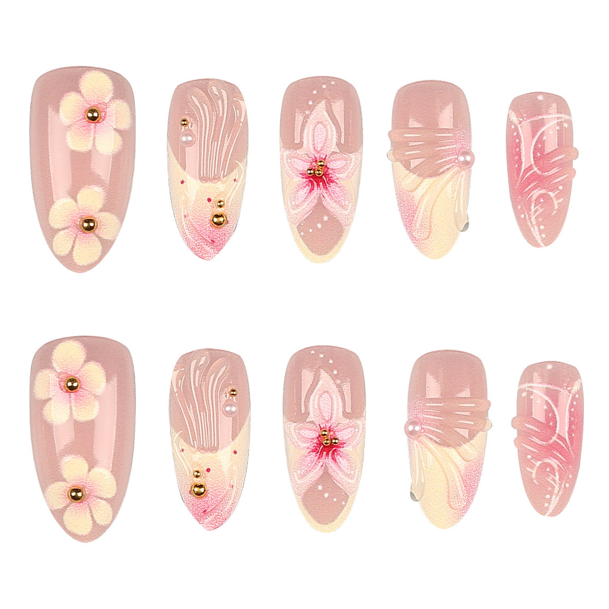 Dekorative Florale Nagelspitzen