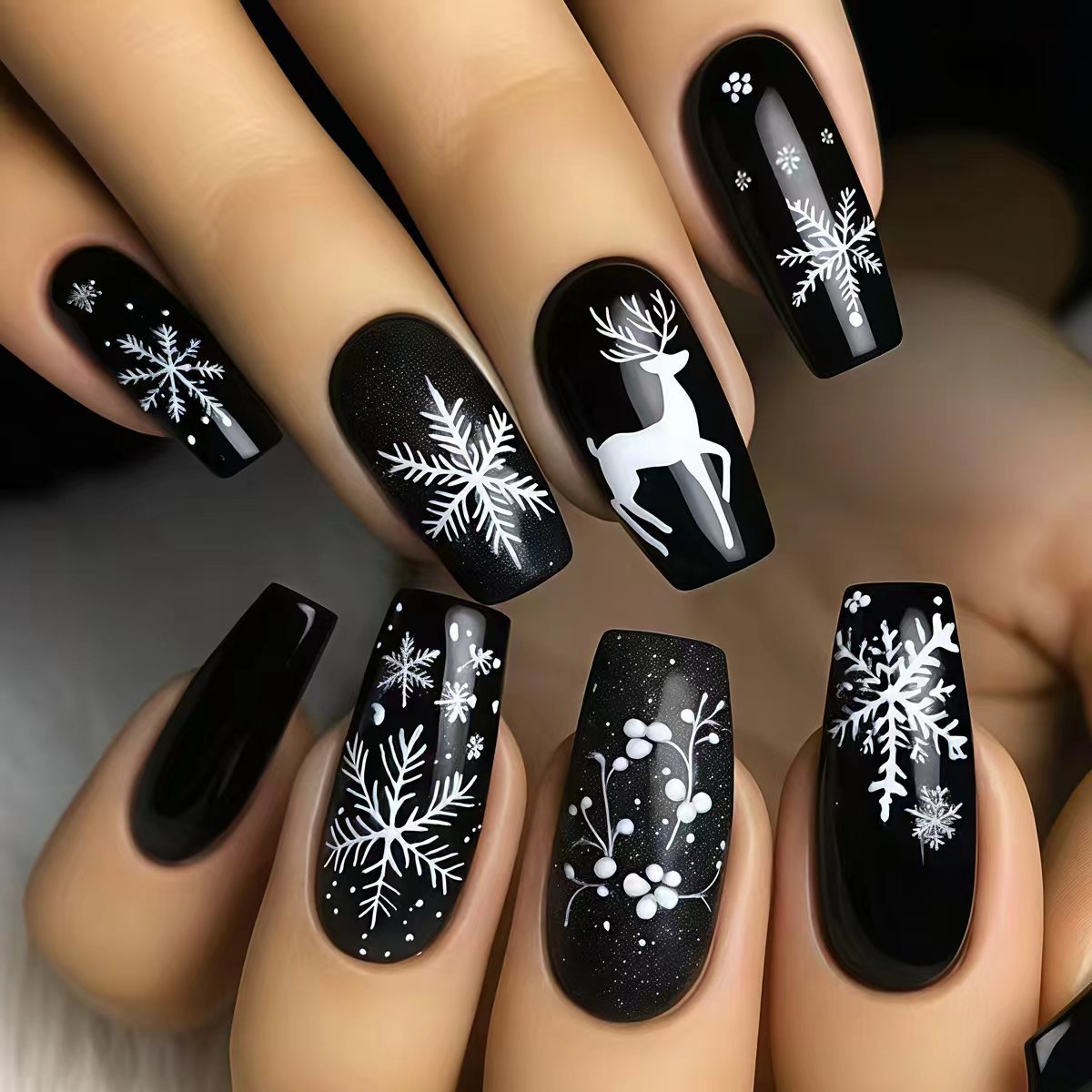 Winter-Themen 3D Nagelkunst Brehn
