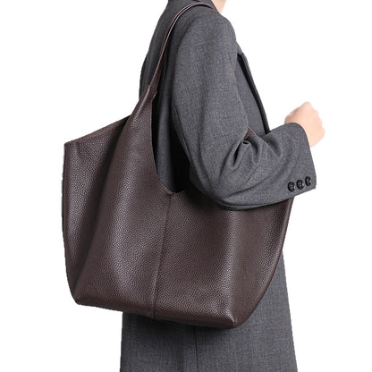 Gepunktetes Leder Große Schulter Tasche