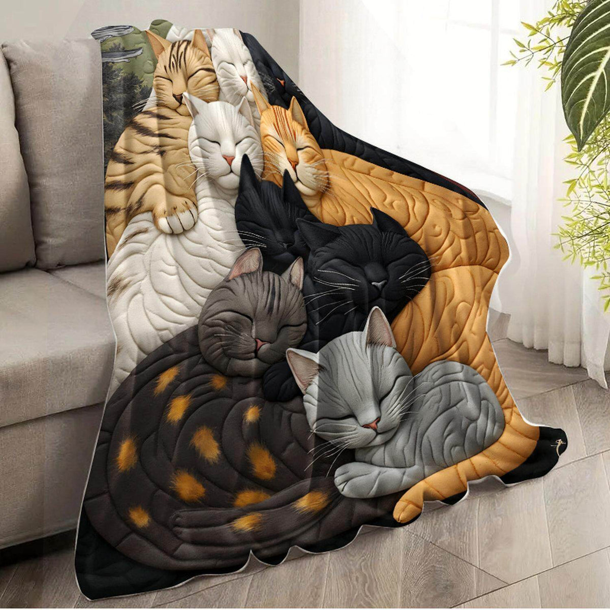 Katzen-Themen-Plüschfleece-Decke