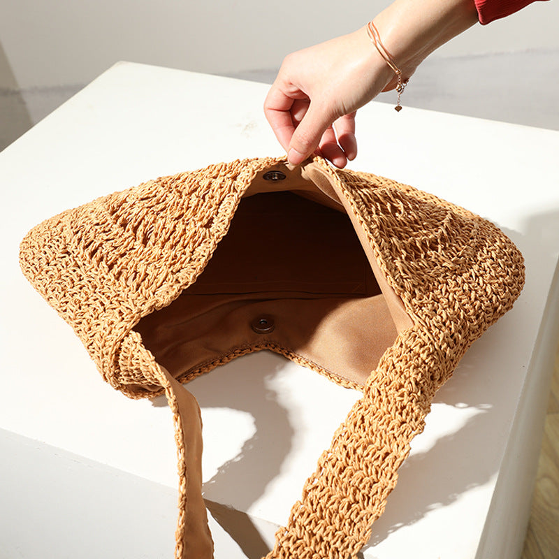 Gehäkelte Strandtasche Im Kunstvollen Spiraldesign Brehn