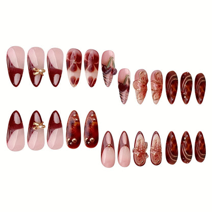 Künstlerisches blumeninspiriertes Acryl-Nagel-Set Brehn
