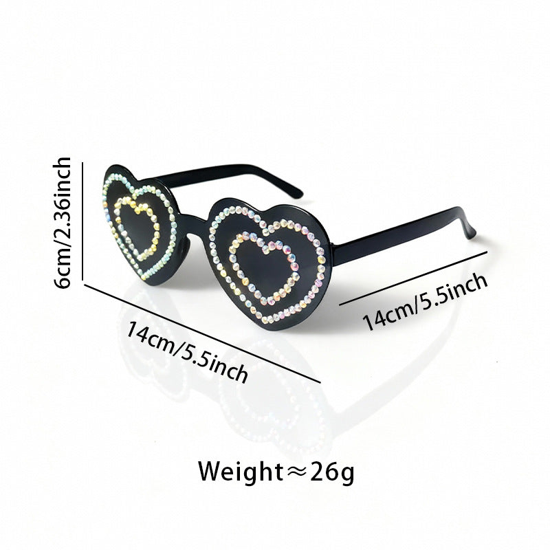 Rhinestone-beschichtete herzförmige Sonnenbrille Brehn 1787141238