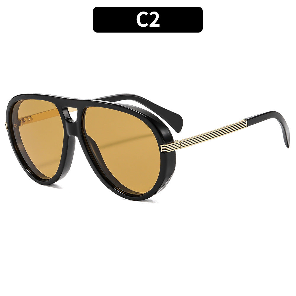 Übergroße retro-inspirierte Shield-Sonnenbrille