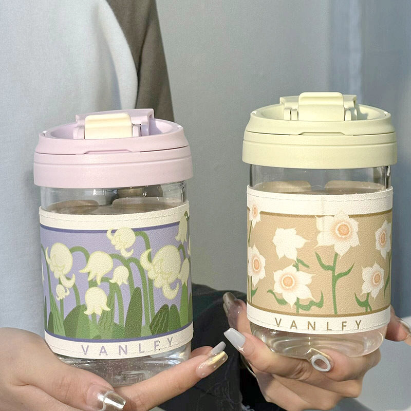Damen Isoliertrinkbecher mit elegantem Blumenmuster Brehn