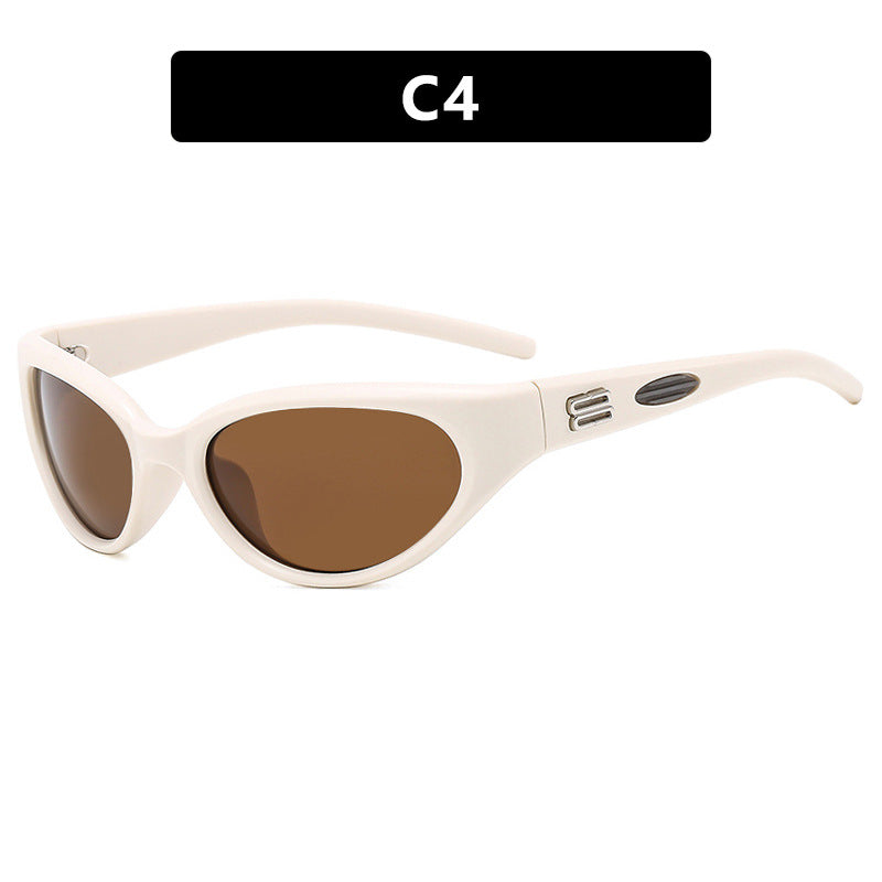 Damen extravagante Sonnenbrille mit geschwungenem Design Brehn