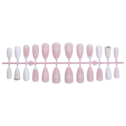 Kunstnagelset mit winterlichen Schneeflocken-Design Brehn