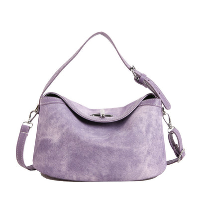 WoStylish Vintage Wildleder Hobo Tasche Brehn