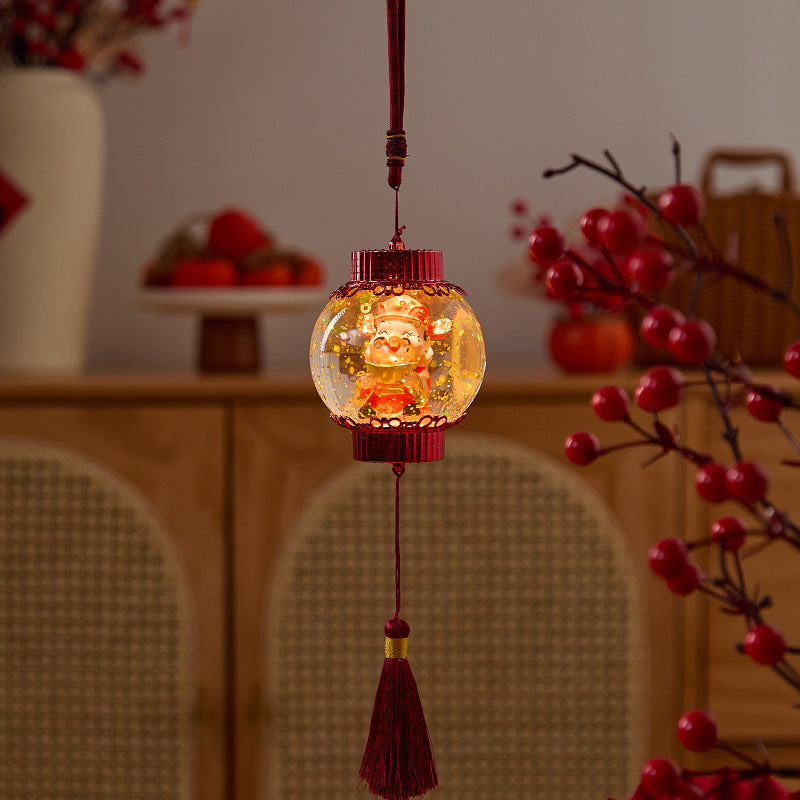 Nostalgische Weihnachtslaterne mit festlichem Weihnachtsmann Brehn