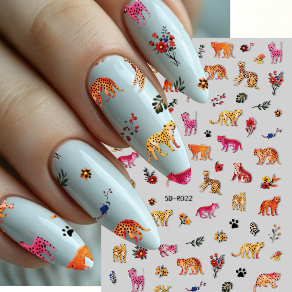 Niedliche Elefant Nagelkunst Aufkleber