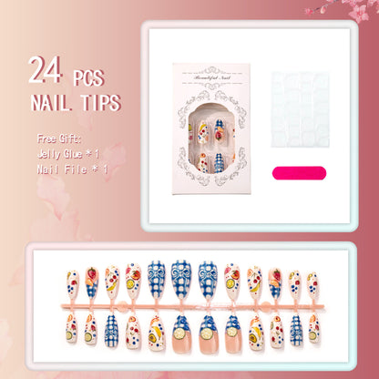 Dekoratives, fruchtbezogenes Press-On-Nagelset