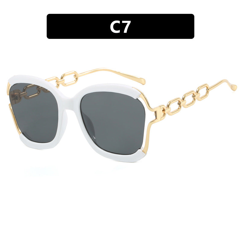 Damen modische Sonnenbrille mit goldenen Kettendetails Brehn