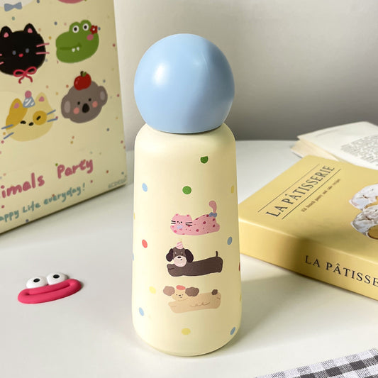 Damen Isolier-Trinkflasche mit lustigem Tiermotiv und ergonomischem Design Brehn