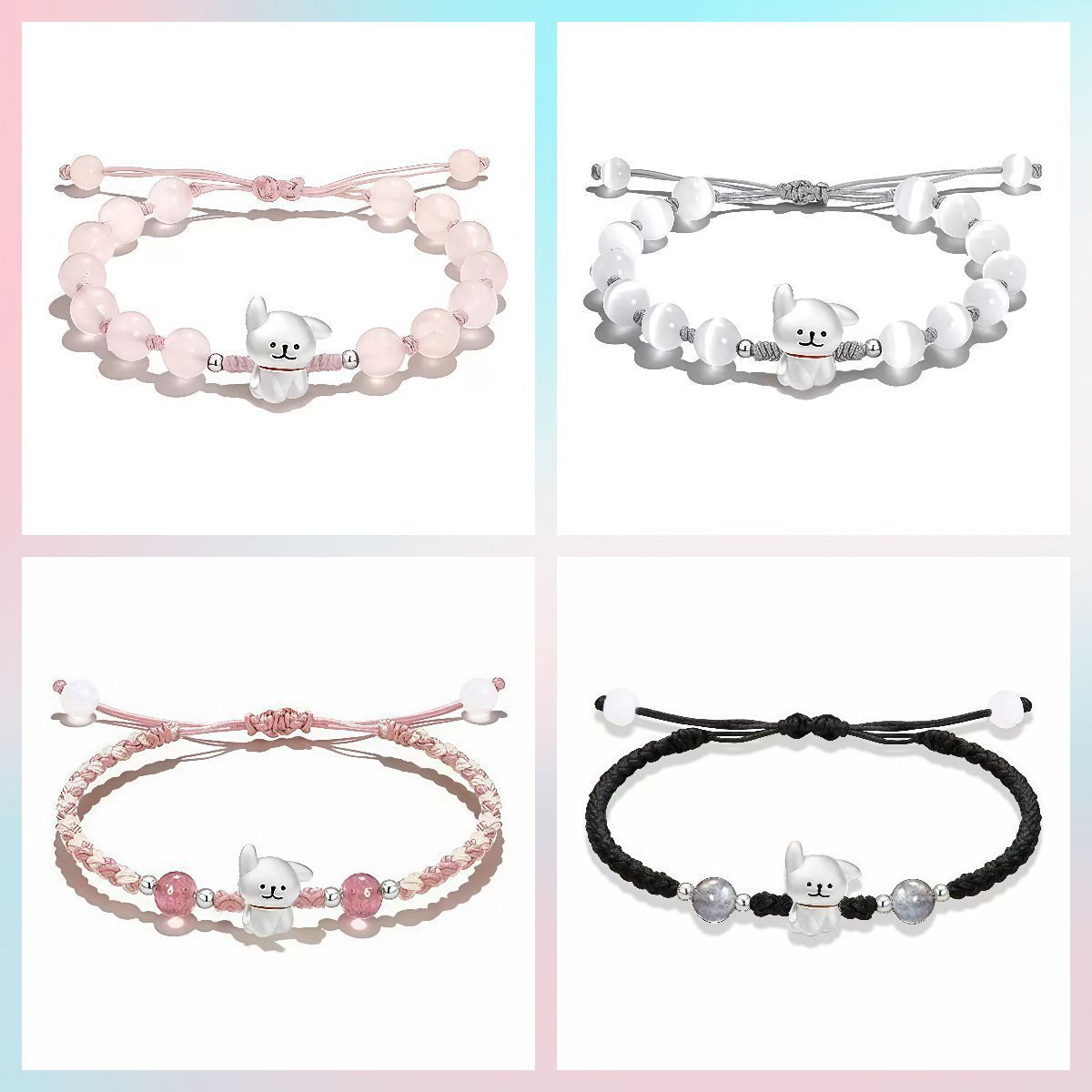Verspieltes Hund Charm Perlen Armband Brehn