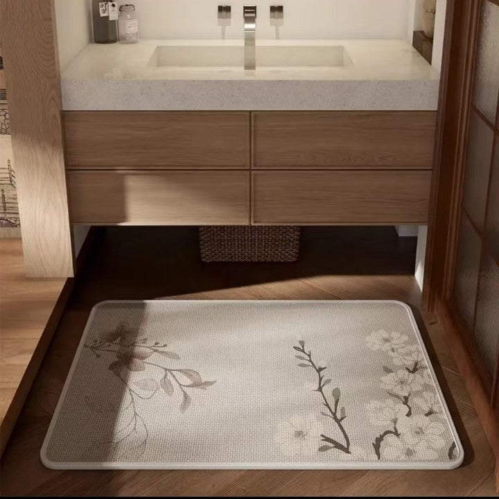 Strukturierter Floral Design Badezimmermatte
