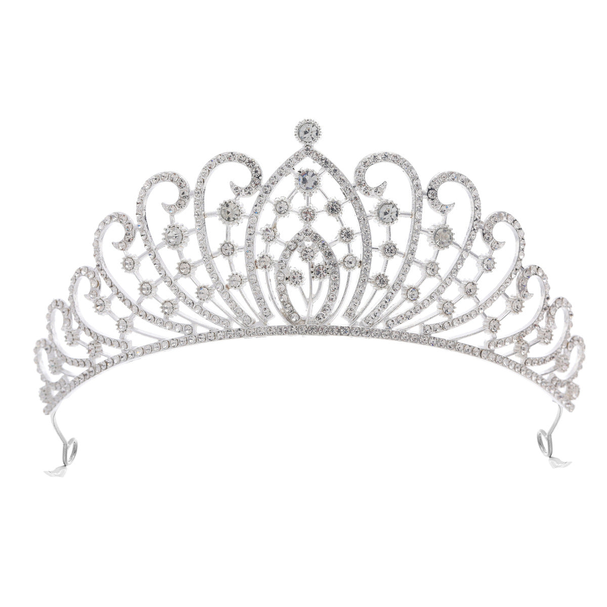 Damen Elegante Strass-Tiara mit floralen Details Brehn