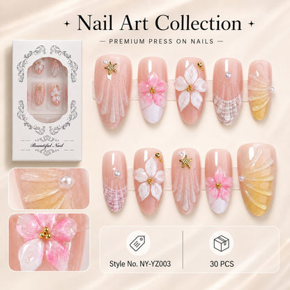 Premium Kunstnägel mit floralen Motiven Brehn