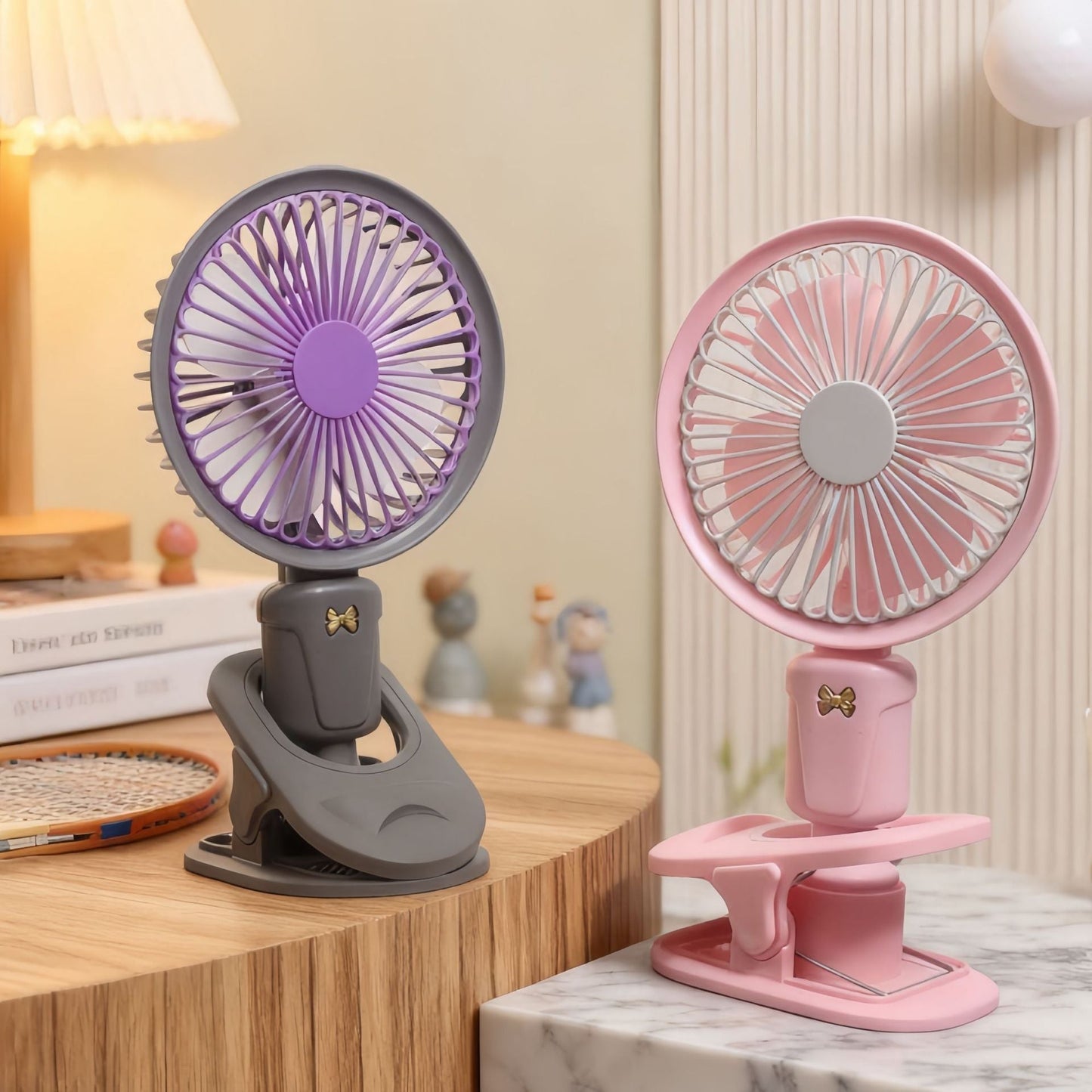 Tragbarer USB Tischventilator für Frauen mit flexiblem Klemm-System Brehn