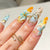 Florale verzierten Stiletto Nagelkunst Brehn