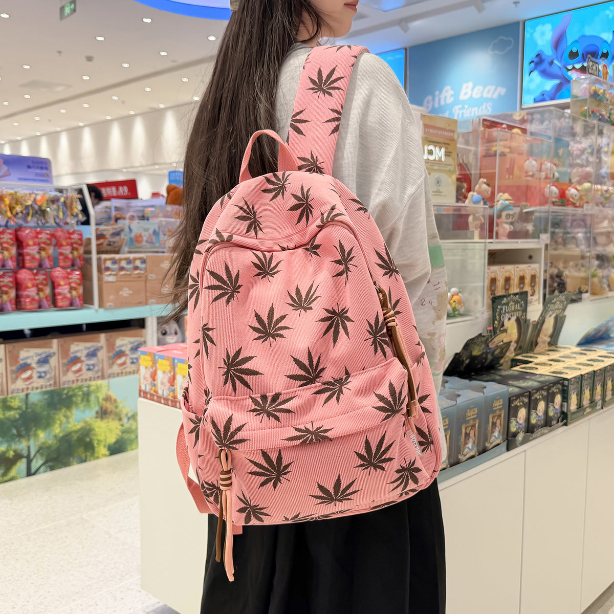 Stylische Blattmuster-Rucksack Brehn