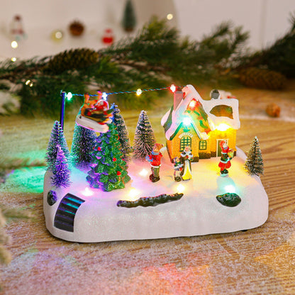 Einkaufszentrum Weihnachtsdorf mit Leuchtenden Figuren Brehn
