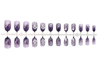 Halloween Kunstnagelset mit Geister- und Spinnenmotiven Brehn