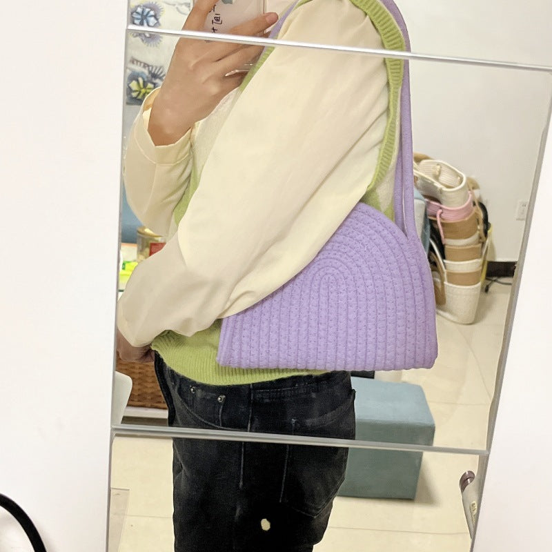 Damen modische Schultertasche mit geripptem Design Brehn