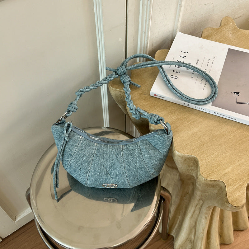 Gepolsterte Denim Umhängetasche
