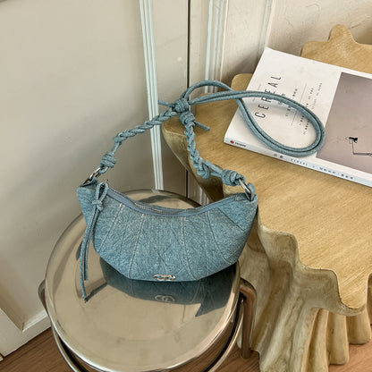 Gepolsterte Denim Umhängetasche