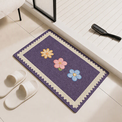 Floral gestickte Badezimmermatte Brehn