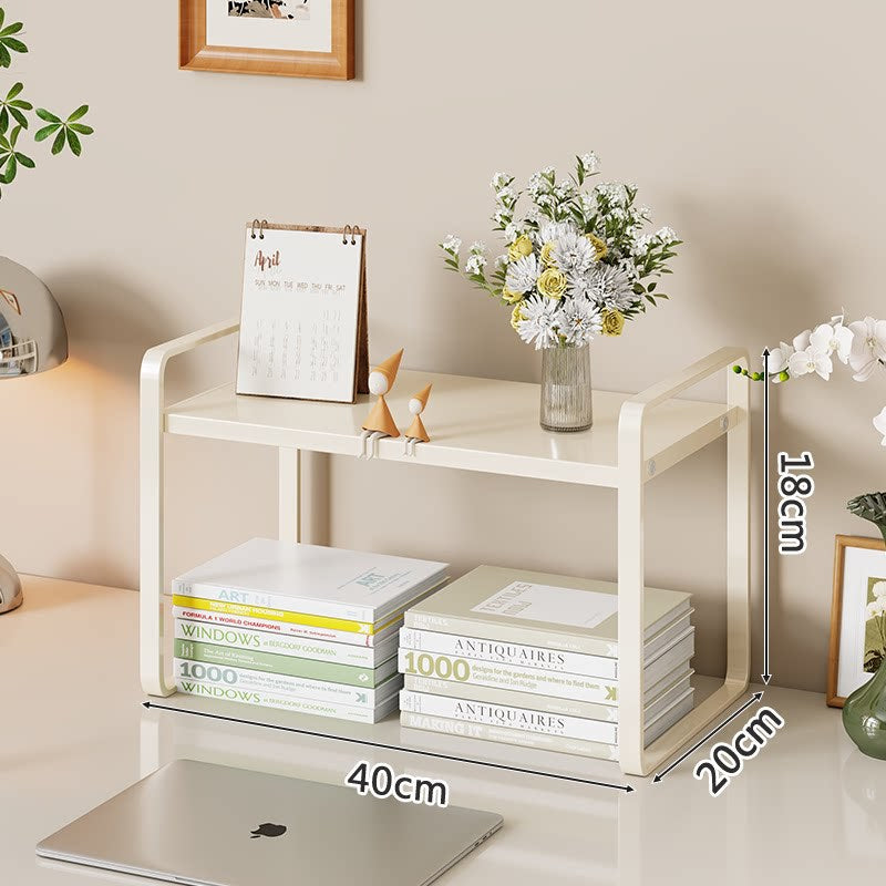 Kompakte Zwei-Ebenen Metall Schreibtisch Organizer Regal