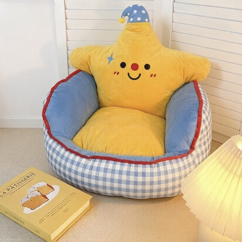 Plüsch-Kindersitzsessel mit Stern-Rückenlehne