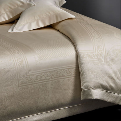Luxuriöses Jacquard-Satin-Bettbezug-Set mit Kissenbezügen