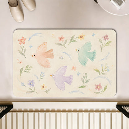 Künstlerisches florales Motiv Badeteppich