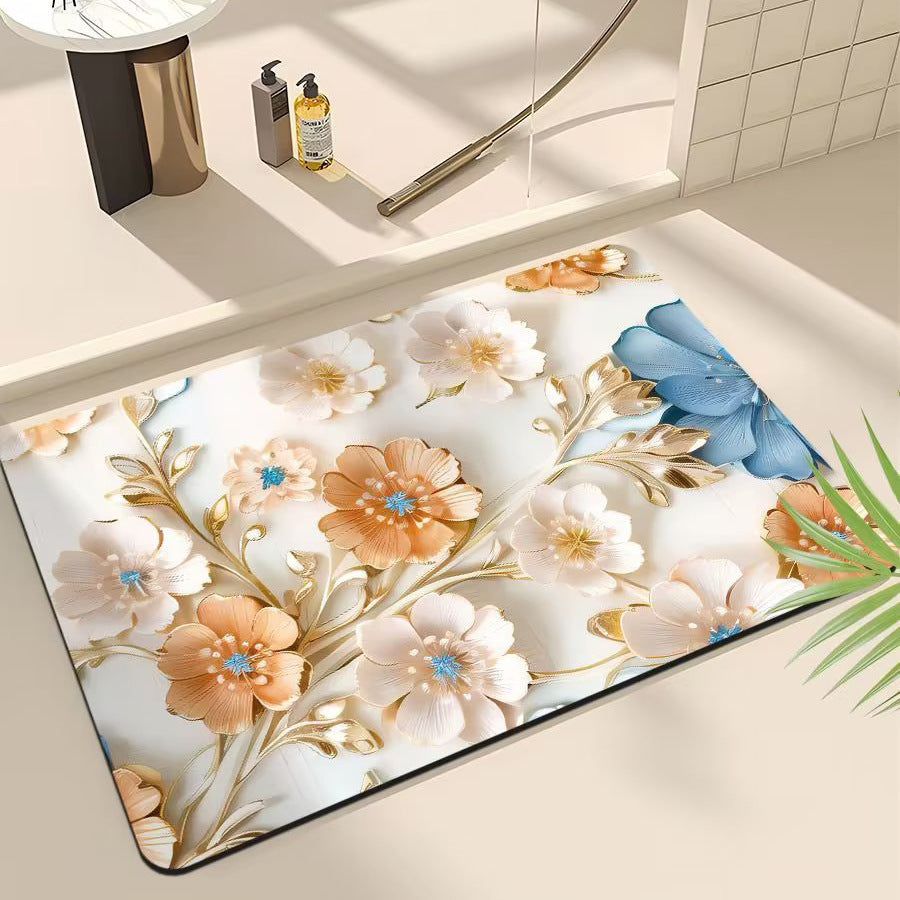 Floral Print Teppich Brehn