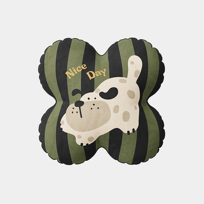 Plush Orthopedic Pet Bed Mat with Cartoon Dog Print