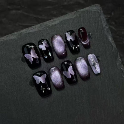Elegantes Schmetterlings-Presse-on-Nail-Art-Set Brehn