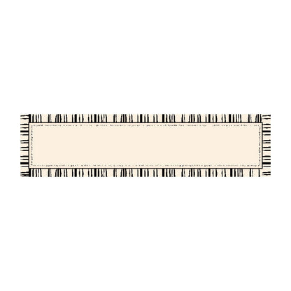 Decorative Stitched-Edge Linen-Blend Table Runner