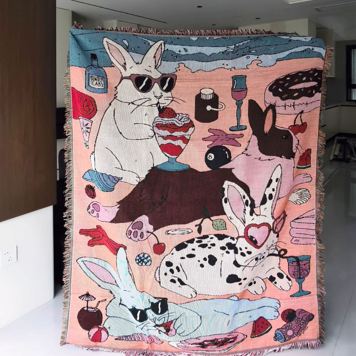 Künstlerische Jacquard-Wurfdecke