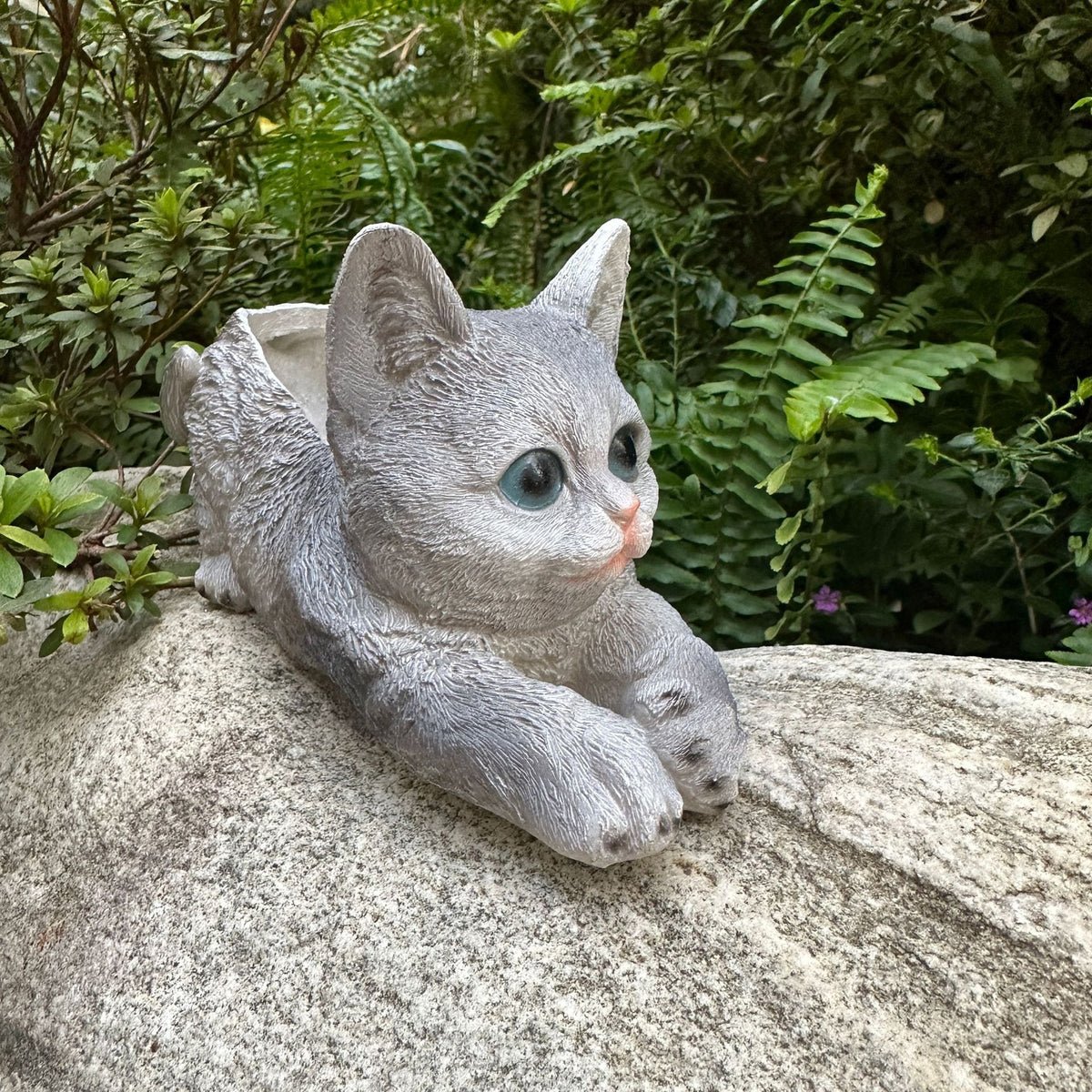 Dekorative Katze mit Pflanzenübertopf Brehn