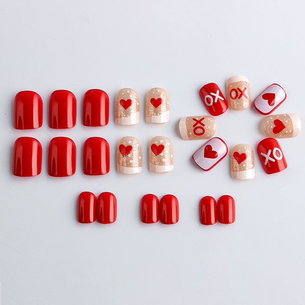 Romantisches Herz-Themen Nagelkunst-Set Brehn