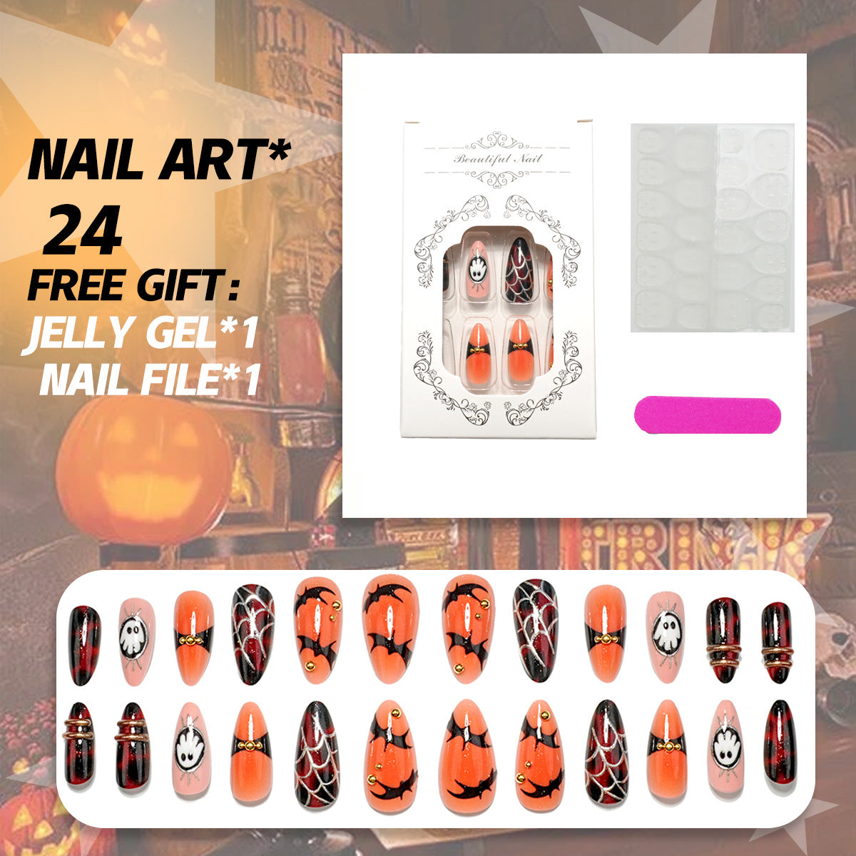 Halloween-Themen Press-On-Nagelkollektion